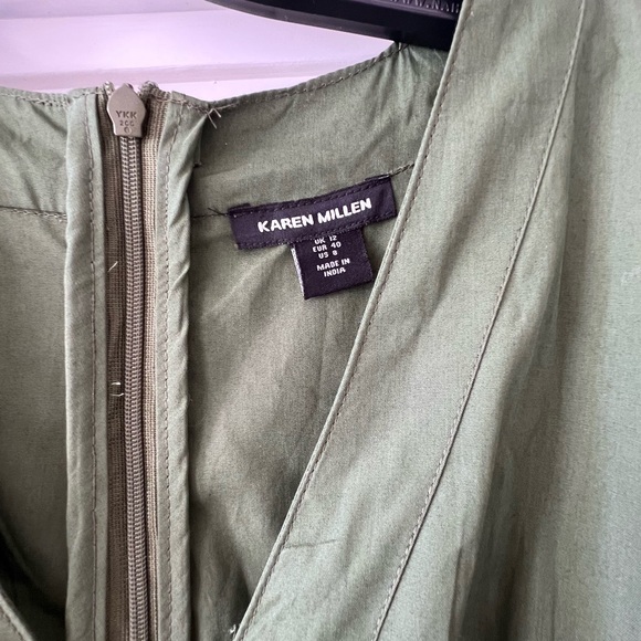 Karen Millen Organic Cotton Woven Shirred Tiered Short
Sleeve Maxi Dress - Picture 6 of 8